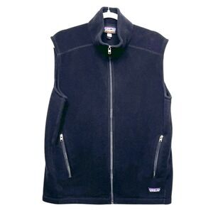 Patagonia Synchilla Fleece Vest Men Large Black Full Zip Insulated Gorpcore